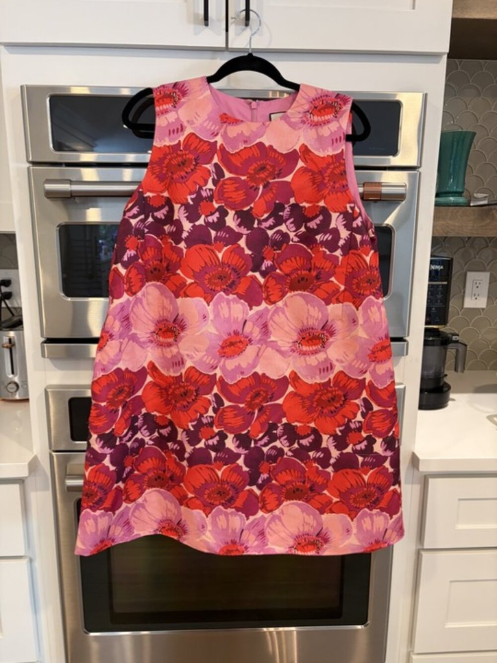 Tuckernuck Red Poppy Stripe Marlowe Floral Sleeveless Party Shift Dress -XL